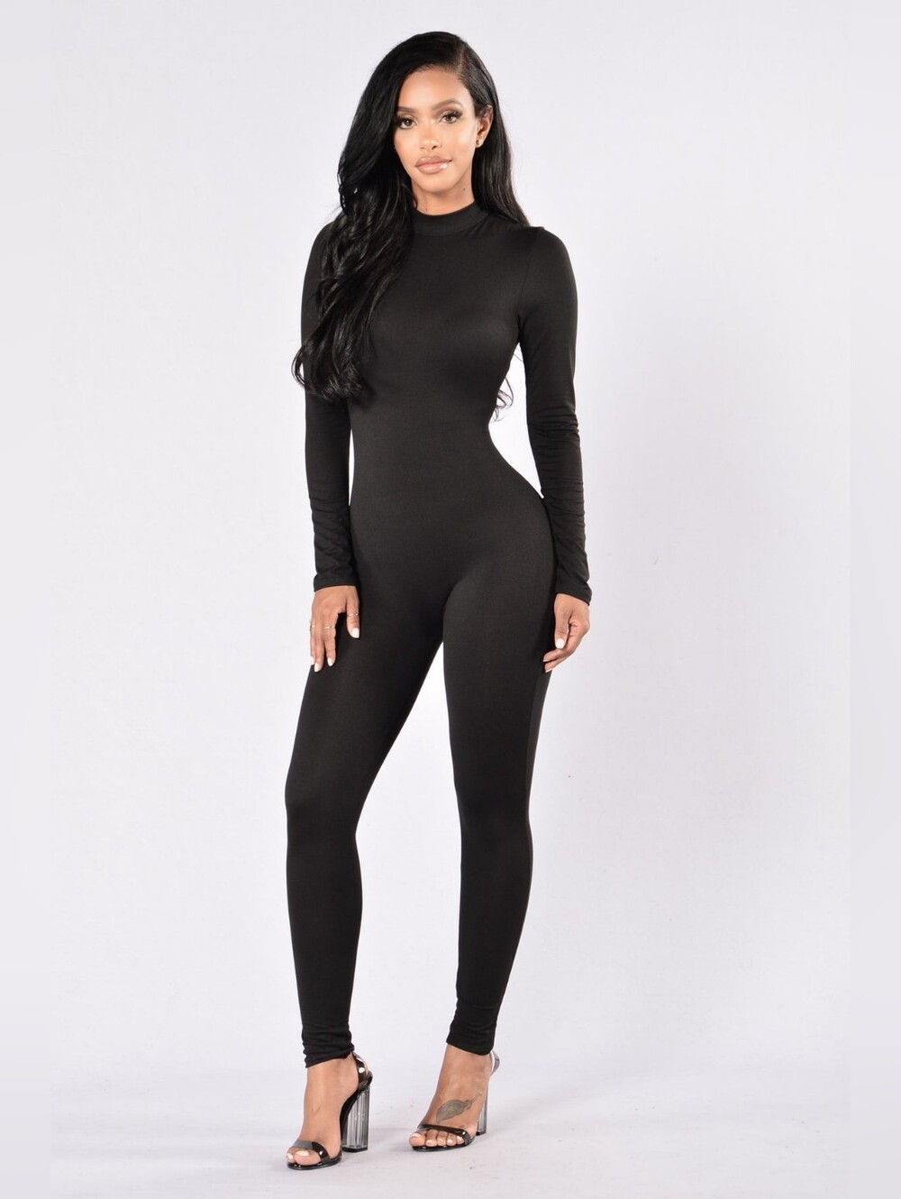 Fashion Nova FRISKY FELINE High Neck Black Jumpsuit SZ XL